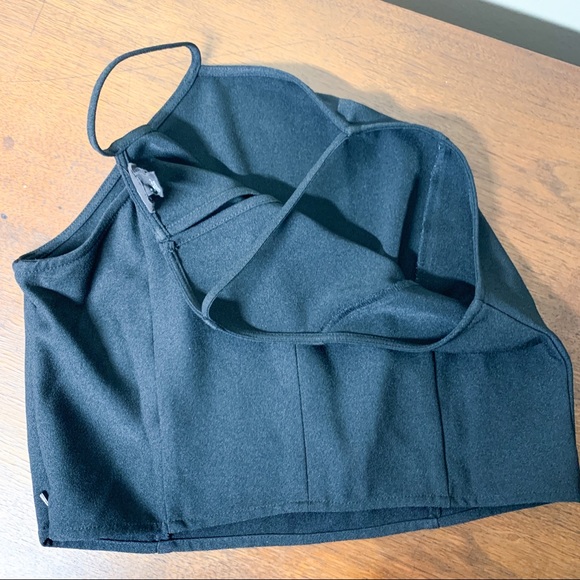 Vintage Free Press Black High-neck Dressy Crop Top - Picture 4 of 7